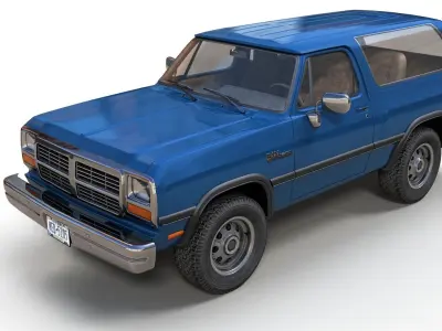 Dodge Ramcharger 1990 Low-poly 3D model