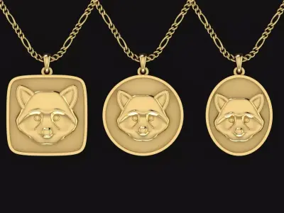 Raccoon Pendant 3D print model