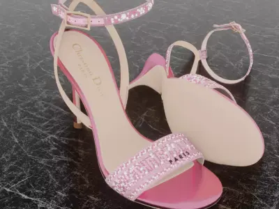 CHRISTIAN DIOR 3D DWAY HEELED SANDAL Low-poly 3D model