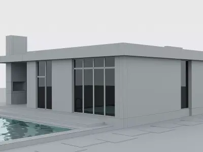 Modern Cottage - 01 Low Poly 3D Model Free low-poly 3D model