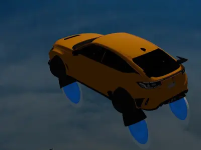 Sci-Fi car Low-poly 3D model get