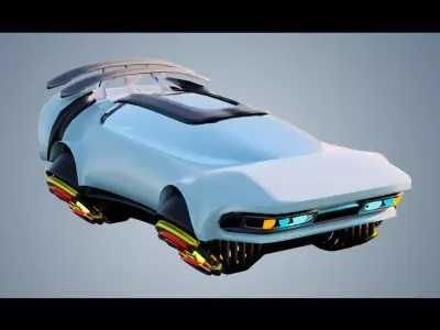 Simplistic Flying Vehicle 19 Low-poly 3D model