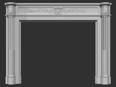 Louis XVI style classical fireplace mantel 3D model