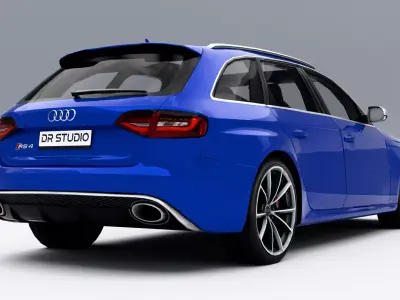 Audi RS4 Avant 2013 Low-poly 3D model