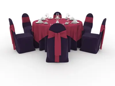 Banquet Table and Chair 65 3D model