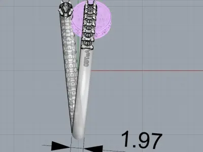 Ring Juste un Clou with diamond EU 57 sz 3D print model