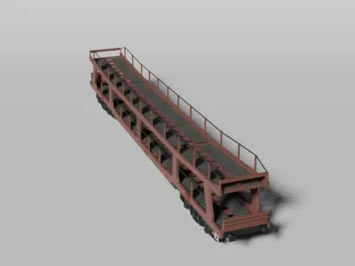 Car transporter railcar 3D model
