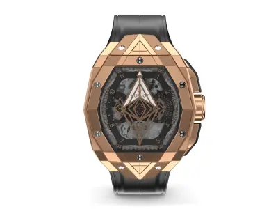 Hublot Spirit of Big Bang Sang Bleu Gold Luxury Watch 3D model