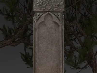 Gothic Column With Tracery  3D model