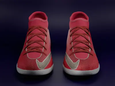 Shoes - Nike Mercurial black Low-poly 3D model red Low-poly 3D model