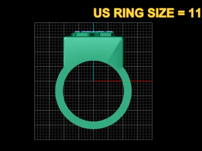 square gold ring 3D printable model   3D print model