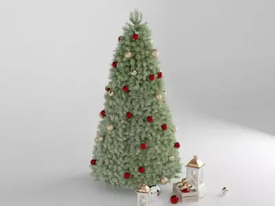 Christmas tree with decor 3D model