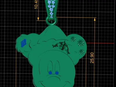 MICKEY MOUSE PENDANT 3D PRINTABLE MODEL  3D print model