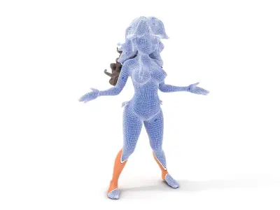 Tropical Bikini Girl Rigged and Animated D Model Low-poly 3D model