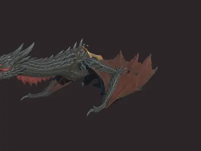 Dragon Mount Low-poly 3D model