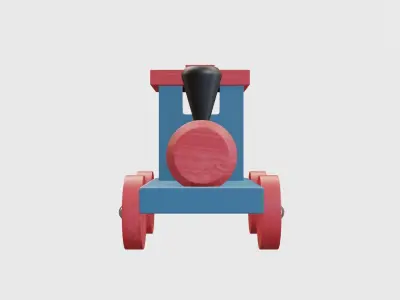 toy locomotive colorful Low-poly 3D model