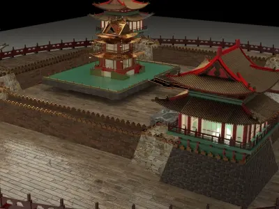 Chinese castle 3D model buy
