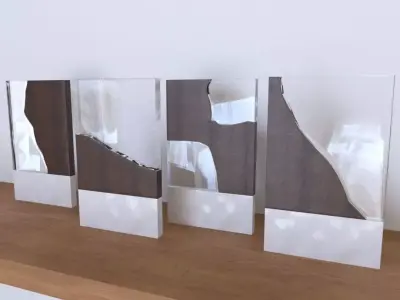 Modern Toten Wood Glass statue by Joao Moizes 3D model