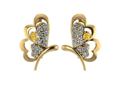 Butterfly Earrings Luxury 3D print model