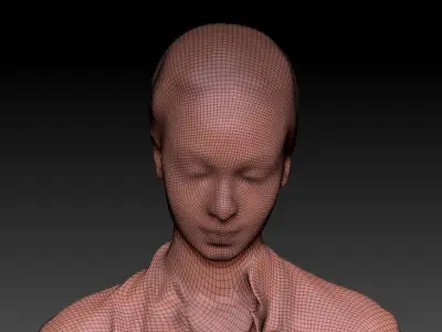 Nurse reads the medical history sitting on the chair 209  Low-poly 3D model