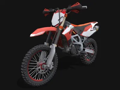 Motorcycle 1 dirt bike Low-poly 3D model