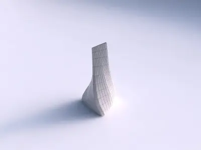 Vase twist grounded tilted triangle with grid plates 3D print model