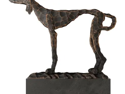 Dog Metal Sculpture 3D model