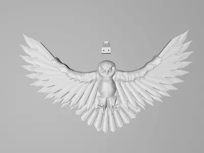 Flying owl with wall mount 3D print model