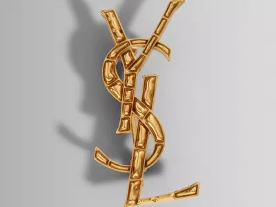 Luxury Letter Monogram Pendant  Modern Gold Jewelry STL 3D Model 3D print model