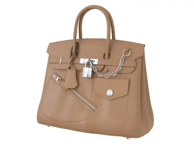 Hermes Birkin Rock Bag Beige Low-poly 3D model