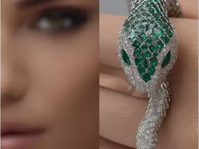 Emerald Serpent Ring 3D model