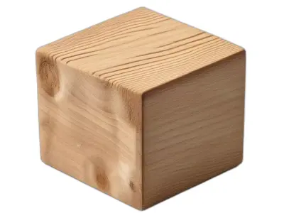 Stylized Wooden Block Grooved Top Low-poly 3D model
