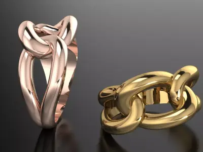 Chain Link Ring 3D print model