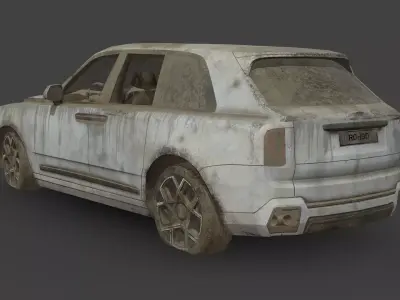 Abandoned Car - Rolls-Royce Cullinan Black Badge Series II Low-poly 3D model