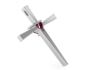 Cross Heart Pendant 1602 3D print model