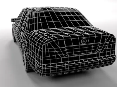 MERCEDES W124 LOWPOLY Low-poly 3D model