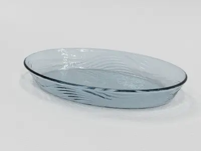 Oval shape plate with hammer texture Free 3D model