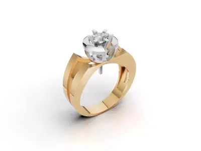 woman ring 3D print model 2