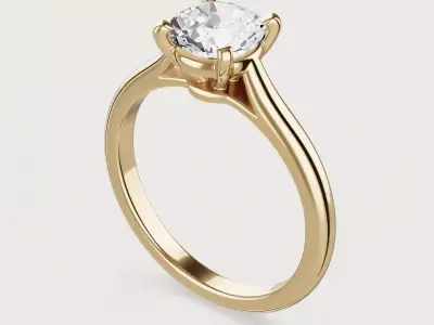 1895 - SOLITAIRE RING 3D print model