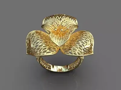 Floral ring 3D print model