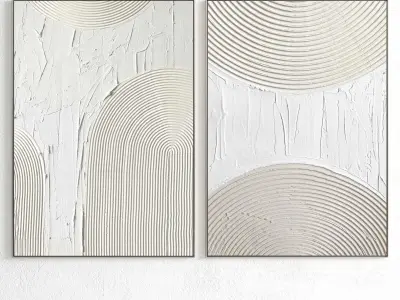 Plaster Two Photo Frame 198 Low-poly 3D model