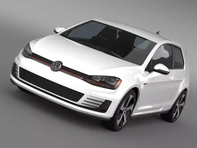 VW Golf GTI 3door 2015 3D model