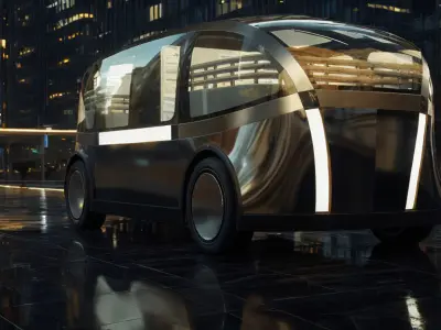 Self-Driving Taxi Shuttle 3 3D model