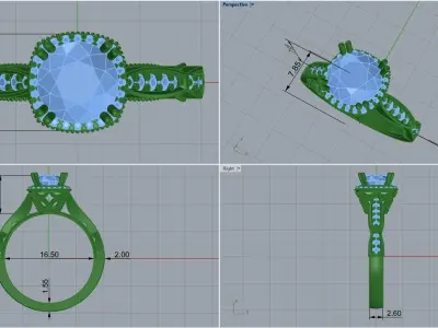 gold ring code 20 3D print model