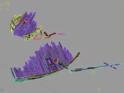 Game Seabed wreckage - Wreck wreckage 09 3D model