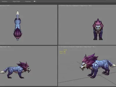 Cartoon wild wolf Low-poly 3D model