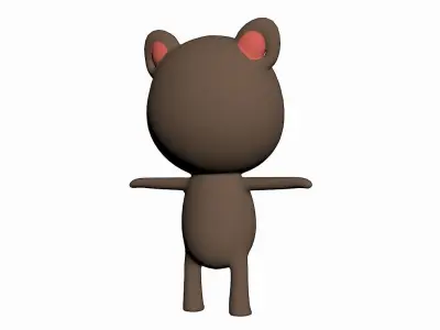 Cartoon Cat Character Low-poly 3D model