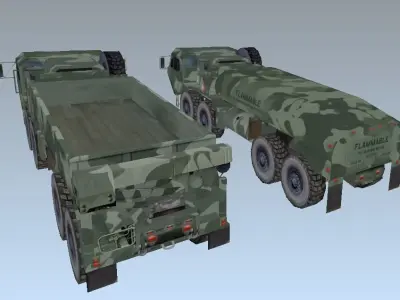  Heavy Expanded Mobility Tactical Truck HEMTT lowpoly model Low-poly 3D model