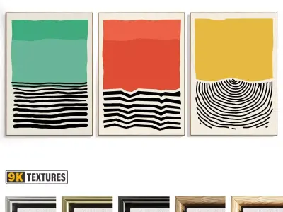 Abstract Painting Set of 3 pieces - No 51 Low-poly 3D model