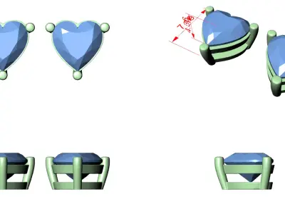 Diamond Earrings  3D print model